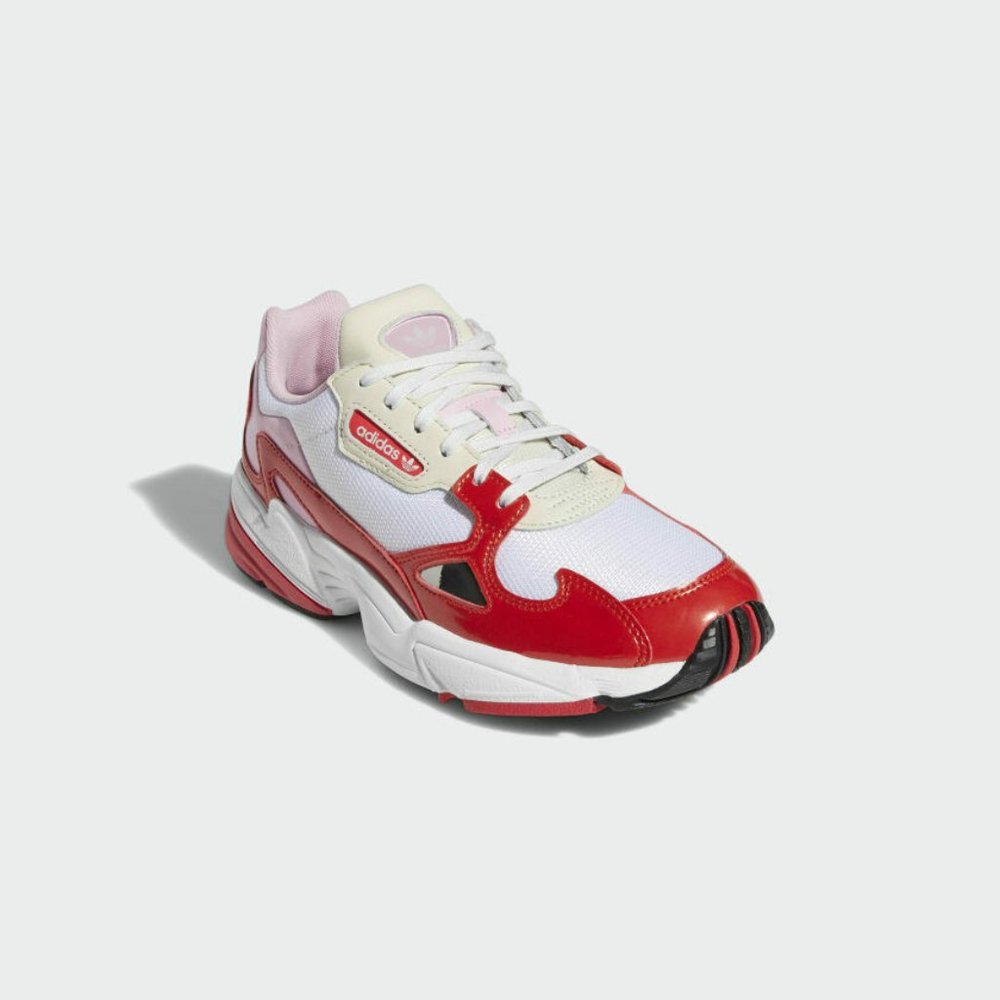 Adidas Originals Women's 90s Style White/Red Falcon Fashion Shoes EE3830